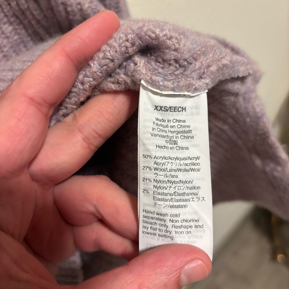 Madewell Heathered Purple lavender Turtleneck wool Sweater - Picture 3 of 4